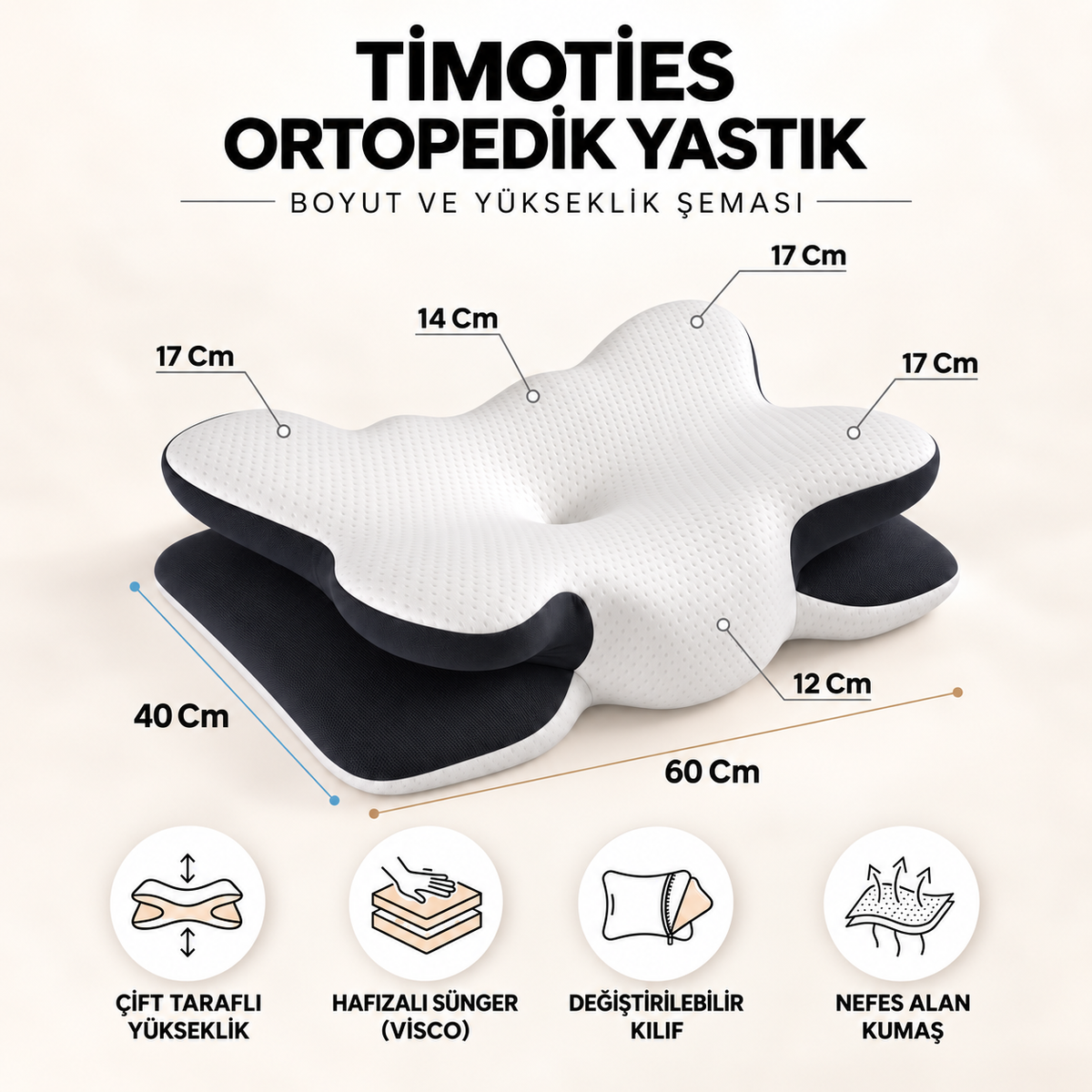 Timoties Ortopedik Visco Boyun Yastığı